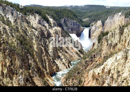 Abaisser l'automne de la Grand Canyon de la Yellowstone vu de Artist Point Banque D'Images