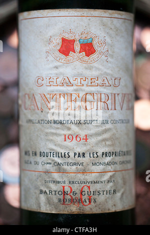 Vin rouge Château Cantegrive Bordeaux Label Banque D'Images