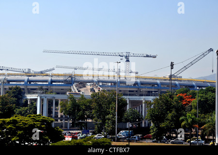 Les travaux en cours du stade Maracana Rio de Janeiro Brésil Amérique du Sud Banque D'Images