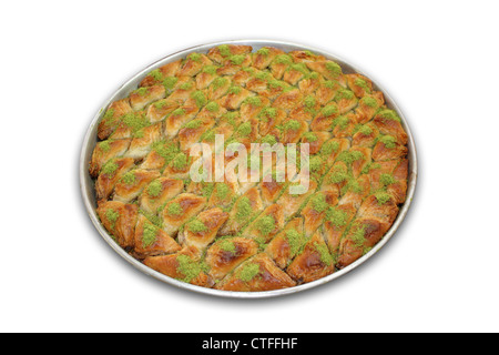 Un bac de Baklava - y compris chemin de détourage. Sweet populaires sur le Ramadan Festival en Turquie Banque D'Images