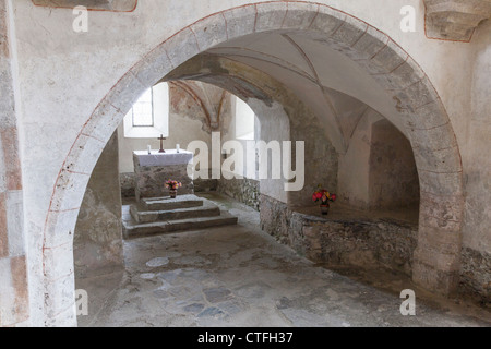 Dans l'intérieur de l'église Saint-Nicolas à Matrei, Autriche Banque D'Images