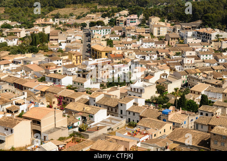 Vue aérienne de Capdapera, une ville typiquement espagnole, Mallorca/Majorca Banque D'Images