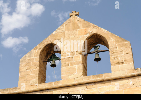 Au-dessus du clocher de l'église au château, Capdepera Mallorca/Majorca Banque D'Images