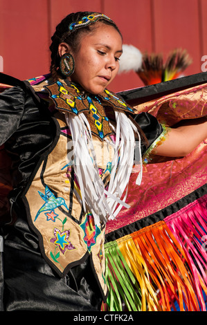 Les jeunes danseurs Piaute, parc d'état de Frontier Homestead, Cedar City, Utah. Banque D'Images