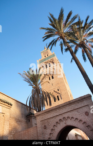 Le Maroc, la Koutoubia de Marrakech. Banque D'Images