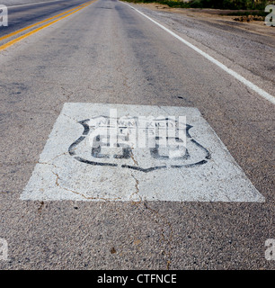 Une section de route sur l'historique Route 66 Banque D'Images