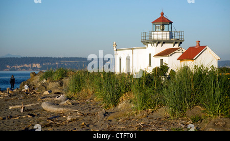 Point No Point Lighthouse dans le Puget Sound Banque D'Images