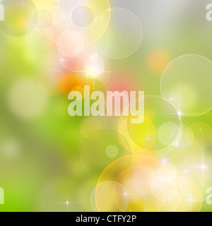 Un printemps lumineux avec fond vert et rose effets bokeh Banque D'Images