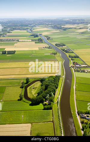 Pays-Bas, Zuidoosstbeemster, fort aan de Jisperweg. Ligne de défense d'Amsterdam. Waterlinies Hollandse. Lignes de défense des eaux néerlandaises. Antenne. Banque D'Images