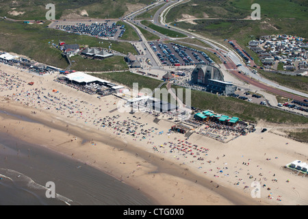 Les Pays-Bas, Zandvoort, aérienne, plage. Banque D'Images