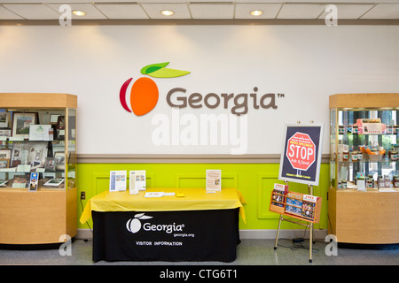 Dans l'affichage de l'État de Géorgie Welcome Center accueille le monde en Géorgie Banque D'Images
