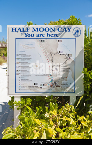 Inscrivez-montre carte touristique de Half Moon Cay, Bahamas Banque D'Images