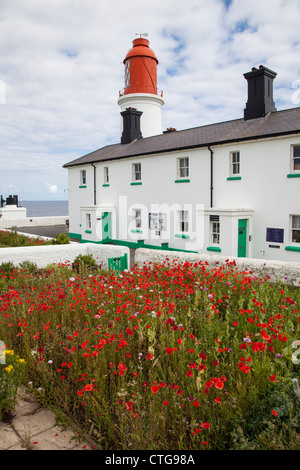 Souter phare, Whitburn, près de Sunderland, Tyne and Wear, Royaume-Uni Banque D'Images