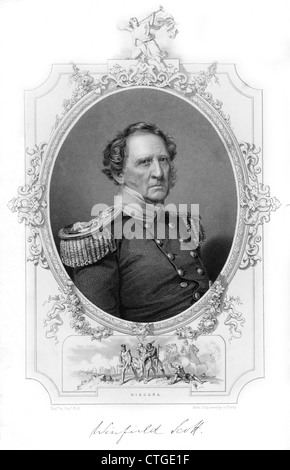 PORTRAIT 1860 WINFIELD SCOTT À LA FIN DE SA VIE A ÉTÉ EN MESURE DE GUERRE COMMANDANT 1812 SEMINOLE BLACK HAWK mexicaine et américaine des guerres civiles Banque D'Images