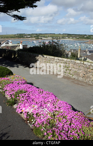 L'Anchorage et Beach Front, Breeze, Ville de Porth Cressa Hugh St Mary's Îles Scilly Isles of Scilly Cornwall England UK GO Banque D'Images