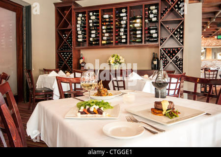 Un restaurant Américain de pointe qui réinvente les plats classiques avec style et panache. Banque D'Images