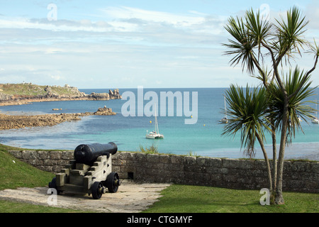 L'Anchorage et Beach Front, Breeze, Ville de Porth Cressa Hugh St Mary's Îles Scilly Isles of Scilly Cornwall England UK GO Banque D'Images