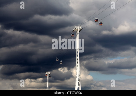 Unis Air Line qui est également connu sous le nom de Thames Cable Car Banque D'Images