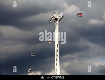 Unis Air Line qui est également connu sous le nom de Thames Cable Car Banque D'Images