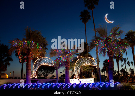 Lumières de Noël à Santa Barbara, Californie, États-Unis d'Amérique Banque D'Images