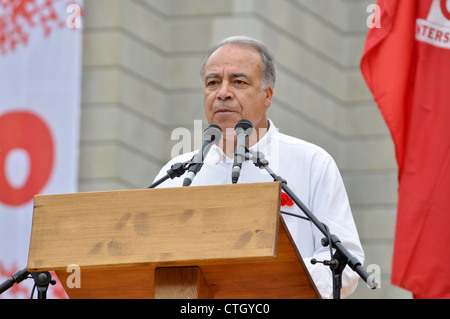 1 mai - Journée des travailleurs manifestation à Lisbonne, Portugal. CGTP Carvalho da Silva Banque D'Images