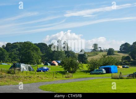 Hawkshead Hall camping, près du village de Hawkshead, Parc National de Lake District, Cumbria, Angleterre, Royaume-Uni Banque D'Images