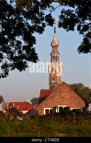 Les Pays-Bas, Veere, l'horloge. Banque D'Images