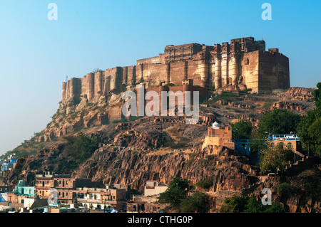 L'imposant fort Mehrangarh à Jodhpur, Inde Banque D'Images