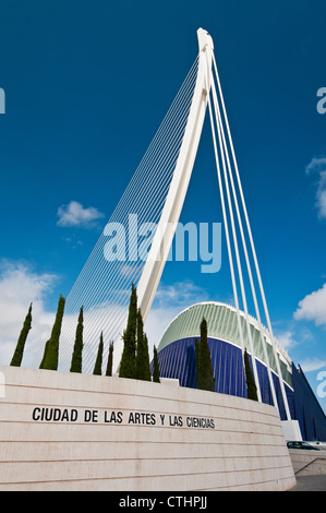 L'Assut de l'Or Bridge, Cité des Arts et des Sciences, Valence, Espagne complexe Banque D'Images