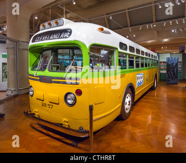 Bus sur lequel Rosa Parks a refusé de céder sa place à Montgomery en 1955, Henry Ford Museum, Dearborn, Detroit, Michigan, USA Banque D'Images