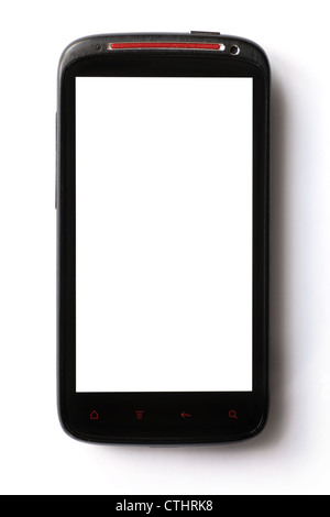 Gros plan d'un smartphone avec un écran vide. Copier-espace à l'écran. Banque D'Images