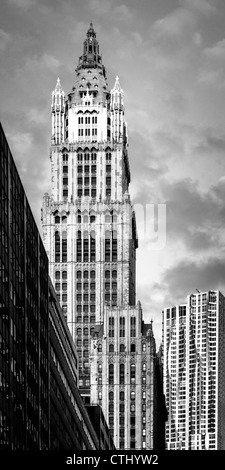 Buildlng Woolworth, Beekham Tower par Frank Gehry, Manhattan, New York, Vertical Banque D'Images