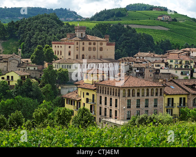 La vallée du Barolo, vignobles, Castell di Barolo, Piémont, Italie Banque D'Images