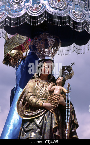 Saint Virgen Natividad lors de procession du Corpus Christi. Cuzco, Pérou. Banque D'Images