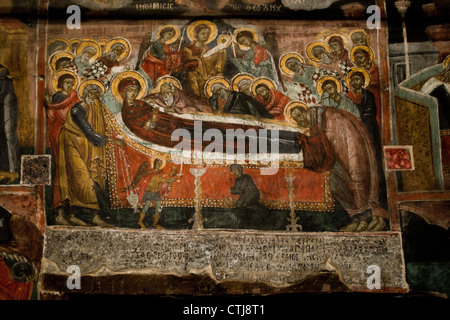 Hypothèse - détail de peintures murales dans l'église de la Nativité du Christ (16-17°) dans Arbanasy, Bulgarie Banque D'Images