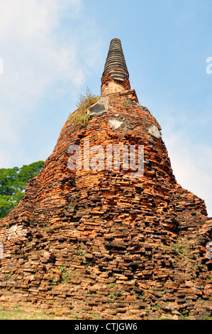 Ruines pagode à Ayutthaya, Thaïlande Banque D'Images