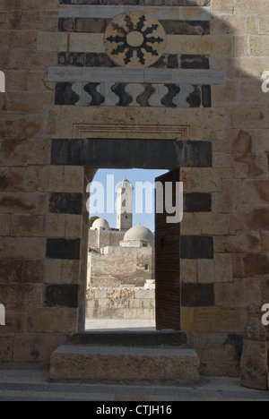 L'intérieur de la Citadelle, Alep, Syrie. Site du patrimoine mondial de l'UNESCO Banque D'Images