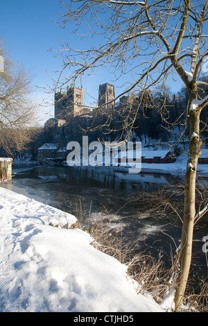 Cathédrale de Durham en hiver Banque D'Images