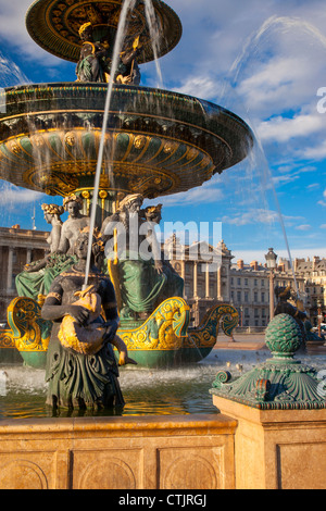 Fontaine des fleuves - Fontaine de rivières (1840), Place de la Concorde, Paris, France Banque D'Images