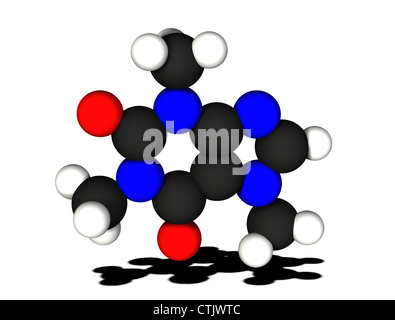 Molécule de caféine Banque D'Images