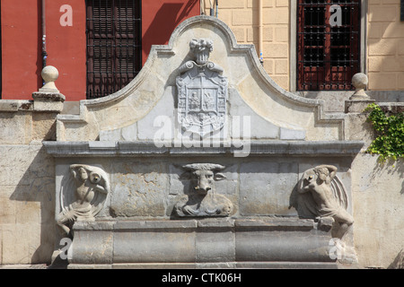 Espagne, Andalousie, Grenade, Plaza de Santa Ana, fontaine, Banque D'Images