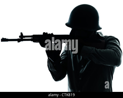 Un soldat de l'armée du Caucase sur studio de prise de vue de l'homme isolé sur fond blanc Banque D'Images