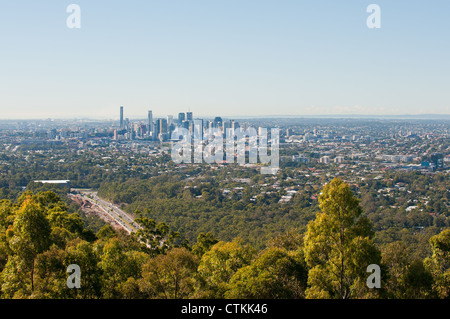 Une vue de la ville de Brisbane à partir du sommet du mont Coot-Tha à Queensland Banque D'Images