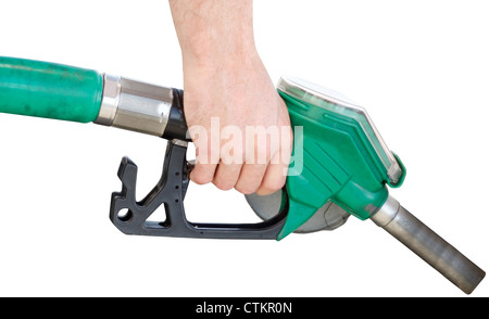 Un homme de gaz à effet de pompage Banque D'Images