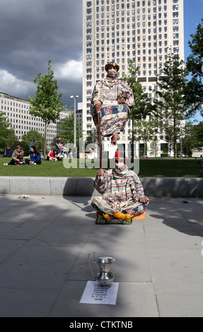 Street Performance à Jubilee Gardens sur la rive sud de Londres Banque D'Images