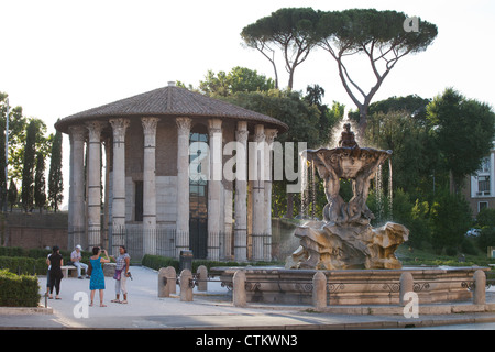 Temple d'Hercule Victor, Rome, Italie. Banque D'Images