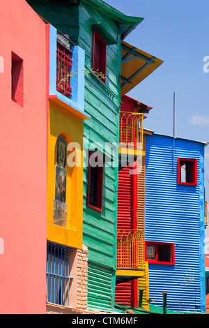 La rue "Caminito" vue latérale, "La Boca" Ville, Buenos Aires, Argentine. Banque D'Images