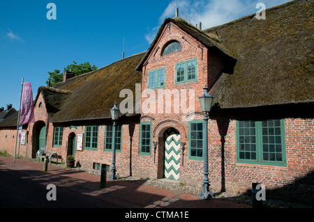 Musée de chaume dans village de Sankt Peter Ording, Eiderstedt péninsule, Schleswig-Holstein, Allemagne du nord Banque D'Images