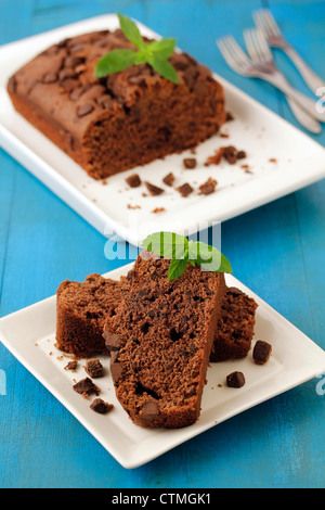 Gâteau au chocolat à la menthe. Recette disponible. Banque D'Images