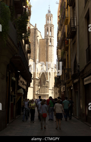 Barcelone, Espagne. L'église Santa Maria del Mar. Banque D'Images